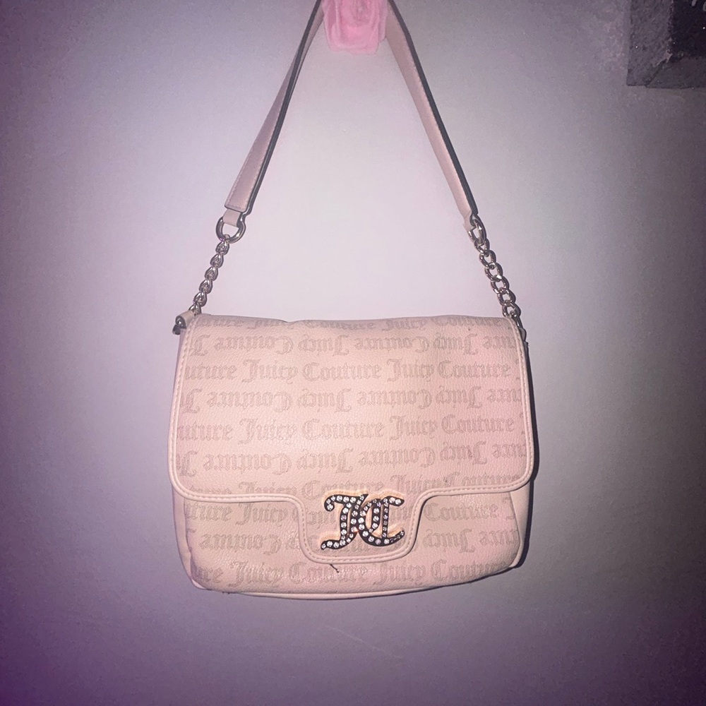 Juicy Couture Beige Monogram Shoulder Bag